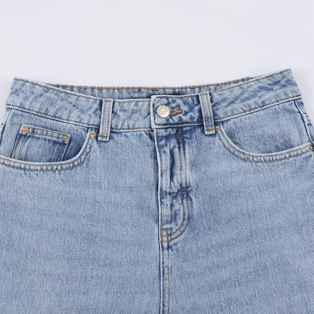 Damen Hochtaillierte weite Jeans mit geradem Bein und Cropped-Länge Echoarchiv