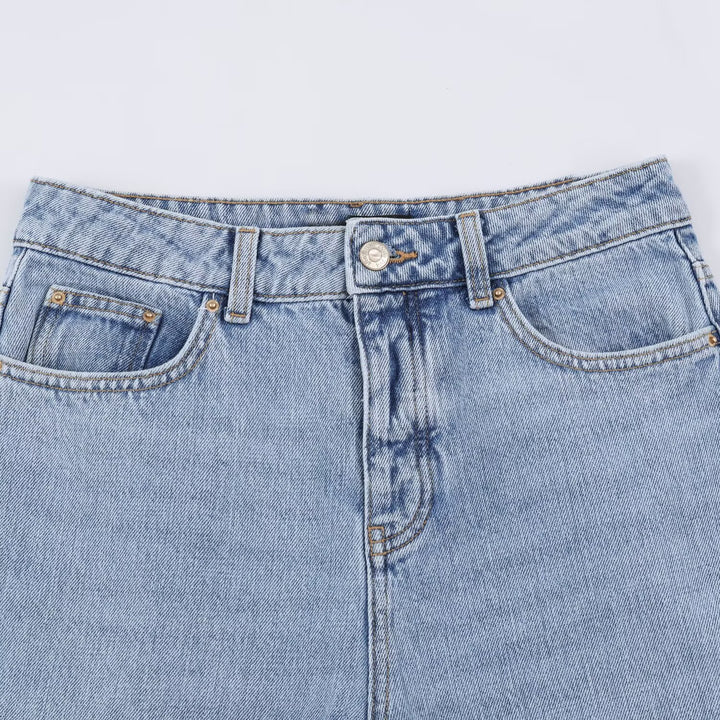 Damen Hochtaillierte weite Jeans mit geradem Bein und Cropped-Länge Echoarchiv