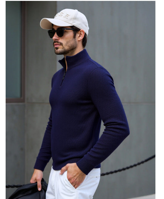 Herren Rollkragenpullover mit modernem Strukturdesign Echoarchiv