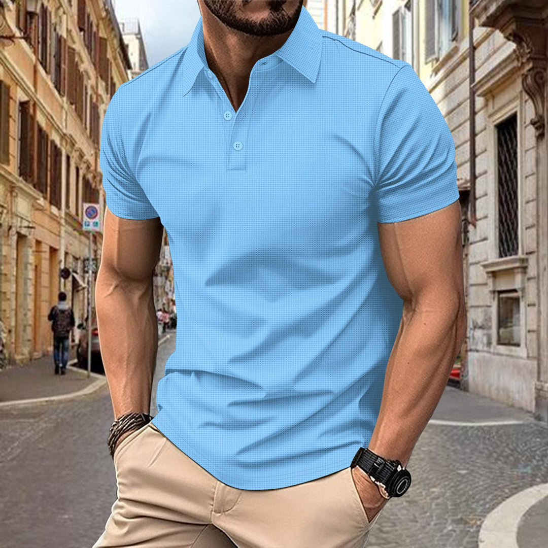 Herren modisches Kurzarm-Poloshirt mit strukturiertem Design Echoarchiv