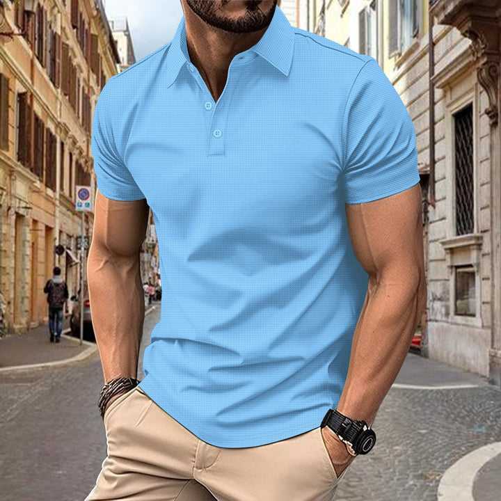 Herren modisches Kurzarm-Poloshirt mit strukturiertem Design Echoarchiv