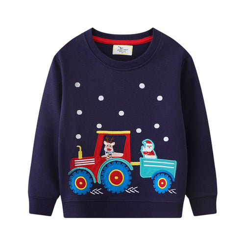 Jungen Sweatshirt mit lustigem Traktor-Design und festlicher Applikation Echo Archiv