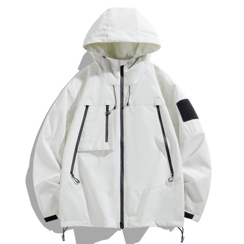 Herren technische Outdoor-Jacke mit verstellbarer Kapuze und multifunktionalen Taschen Echoarchiv