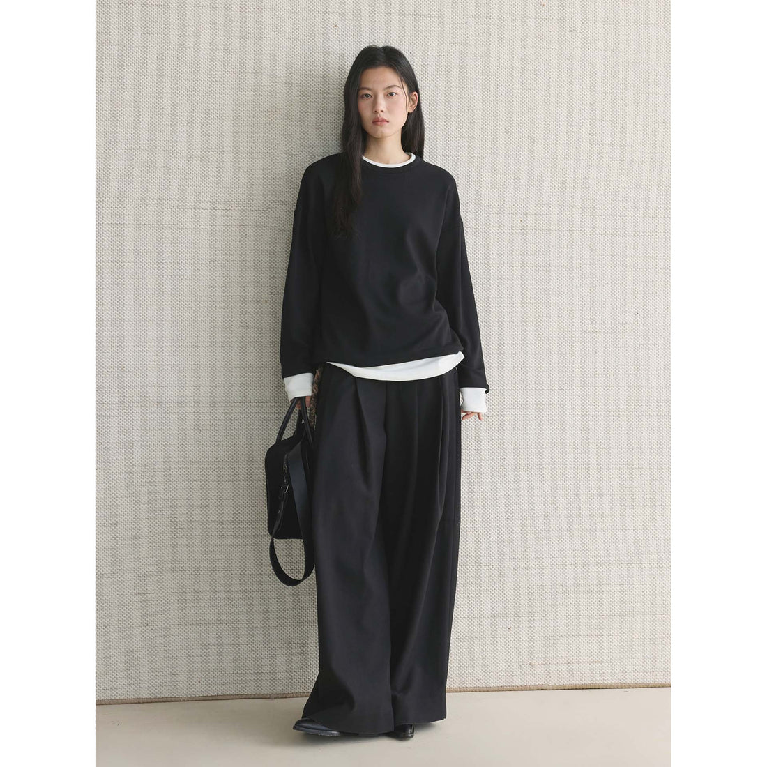 Damen Lässiges Layering‑Sweatshirt mit Rundhalsausschnitt und überschnittener Schulter Echoarchiv