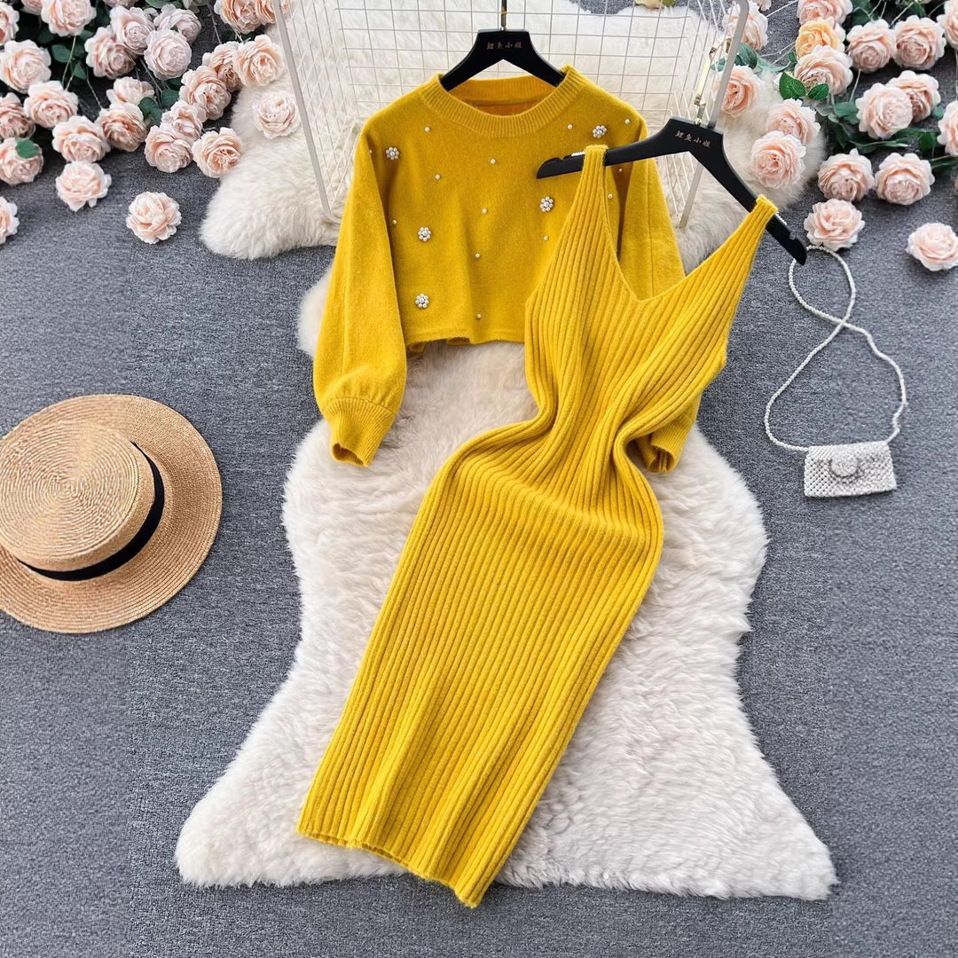 Damen Strickkleid mit elegantem V-Ausschnitt Echo Archiv