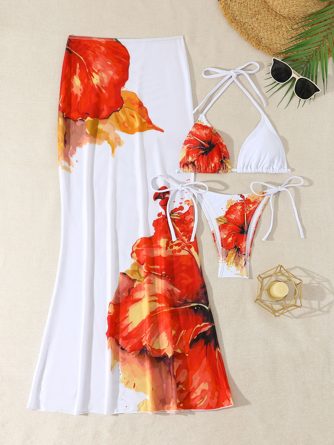 Damen Strandkleid mit blühendem Bikini-Set Echo Archiv