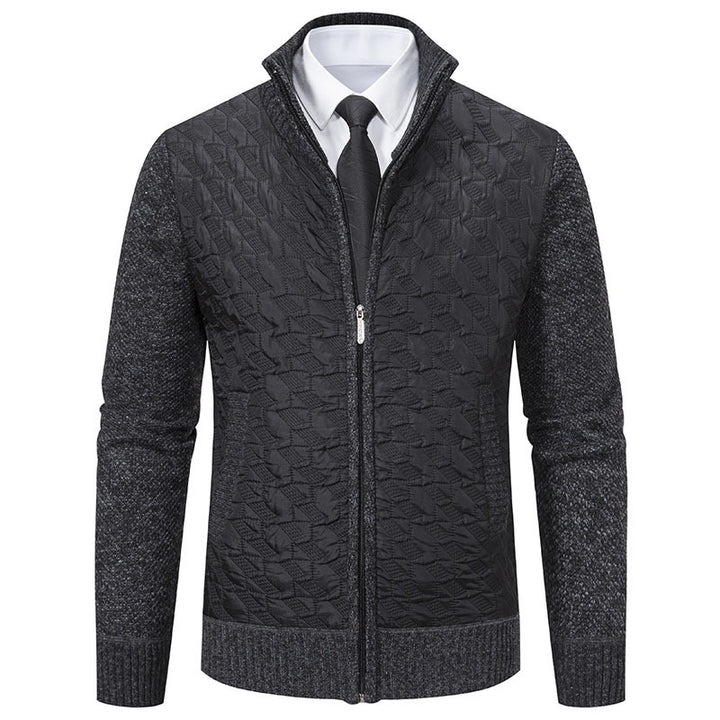 Herren elegante Hybridjacke mit Steppdesign und raffinierten Strickärmeln Echoarchiv