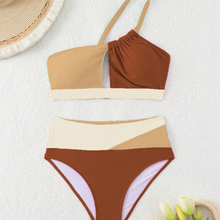 Damen Bikiniset mit asymmetrischem Schnitt und hohem Bund Echo Archiv