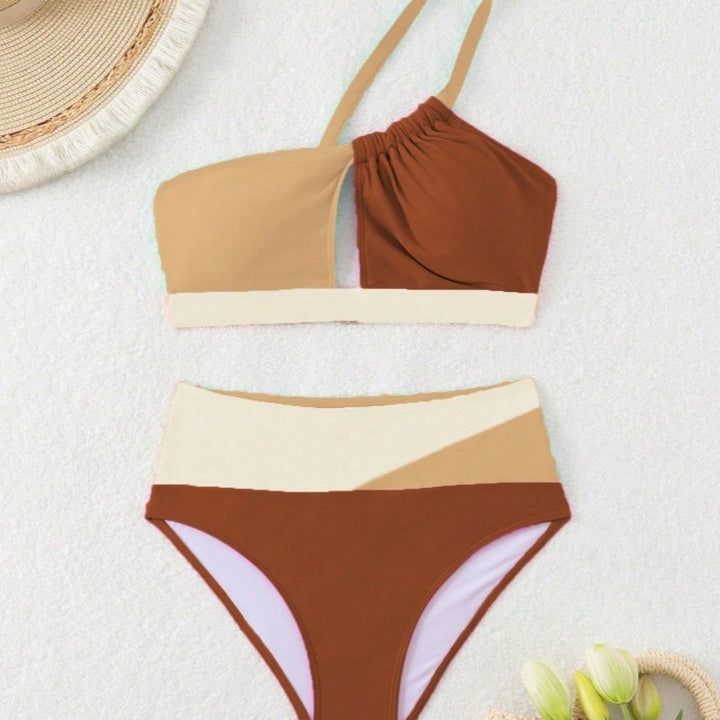 Damen Bikiniset mit asymmetrischem Schnitt und hohem Bund Echo Archiv