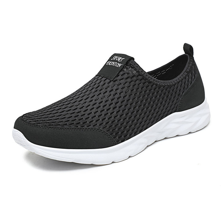 Herren leichte Slip-On Laufsneaker mit nahtlosem Maschenoberteil und stoßdämpfender Wellen-EVA-Sohle – Tavélo