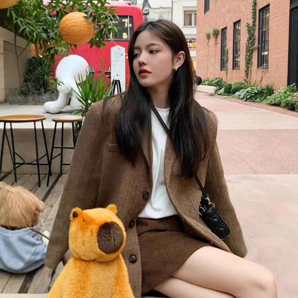 Damen Plüsch-Capybara-Umhängetasche mit Kuscheltier-Design Echoarchiv