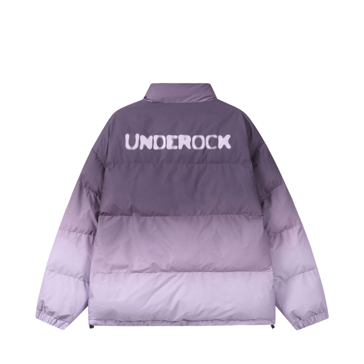 Damen Kurz geschnittene wattierte Steppjacke mit hohem Funnelkragen und Ombré-Detail Echoarchiv