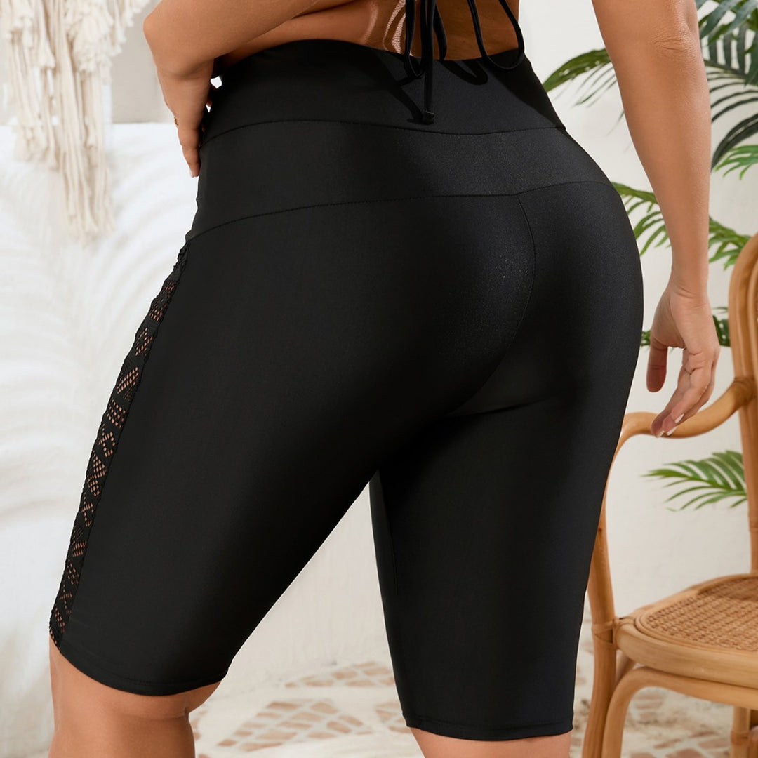 Damen Hochtaillierte Sportshorts mit Netz-Einsätzen Echo Archiv