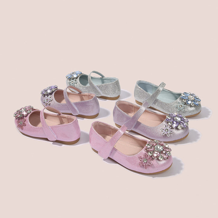Damen Ballerinas mit glitzernden Blumenapplikationen Echo Archiv