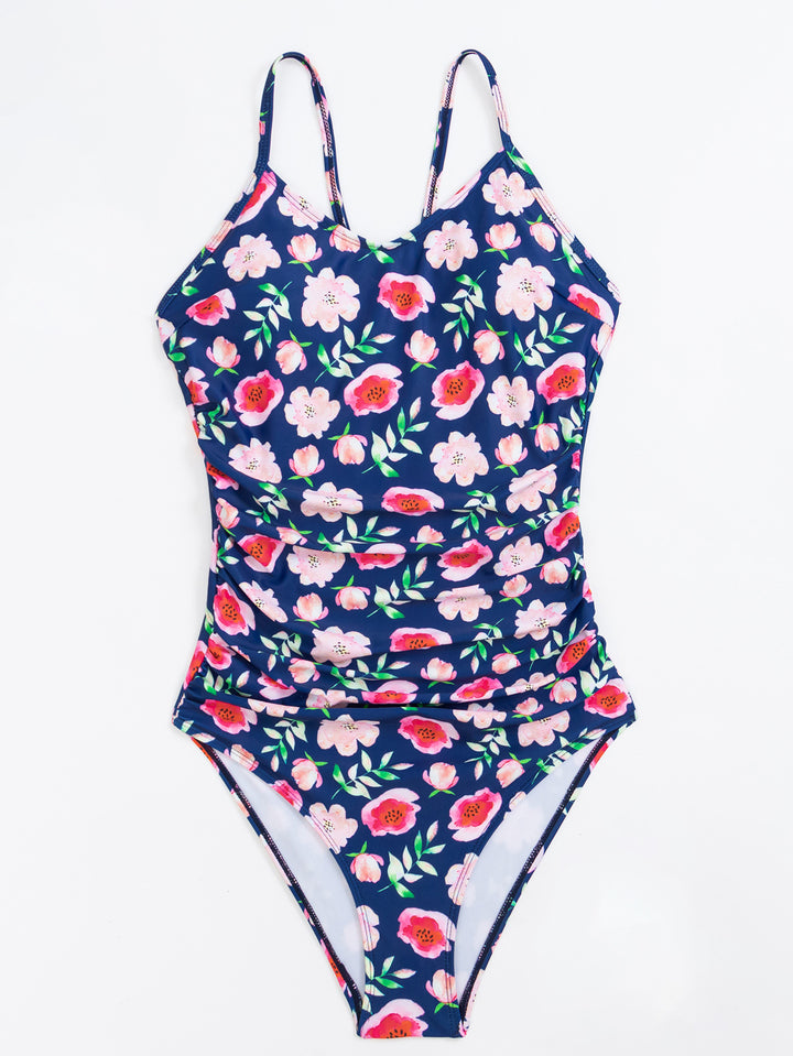 Damen Eleganter Einteiler Badeanzug mit floralem Design Echo Archiv
