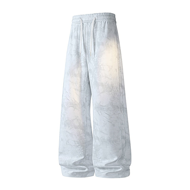 Damen Weite High-Waist Baggy-Sweathose mit Marmorier-Print, Kordelzug & elastischem Saum Echoarchiv