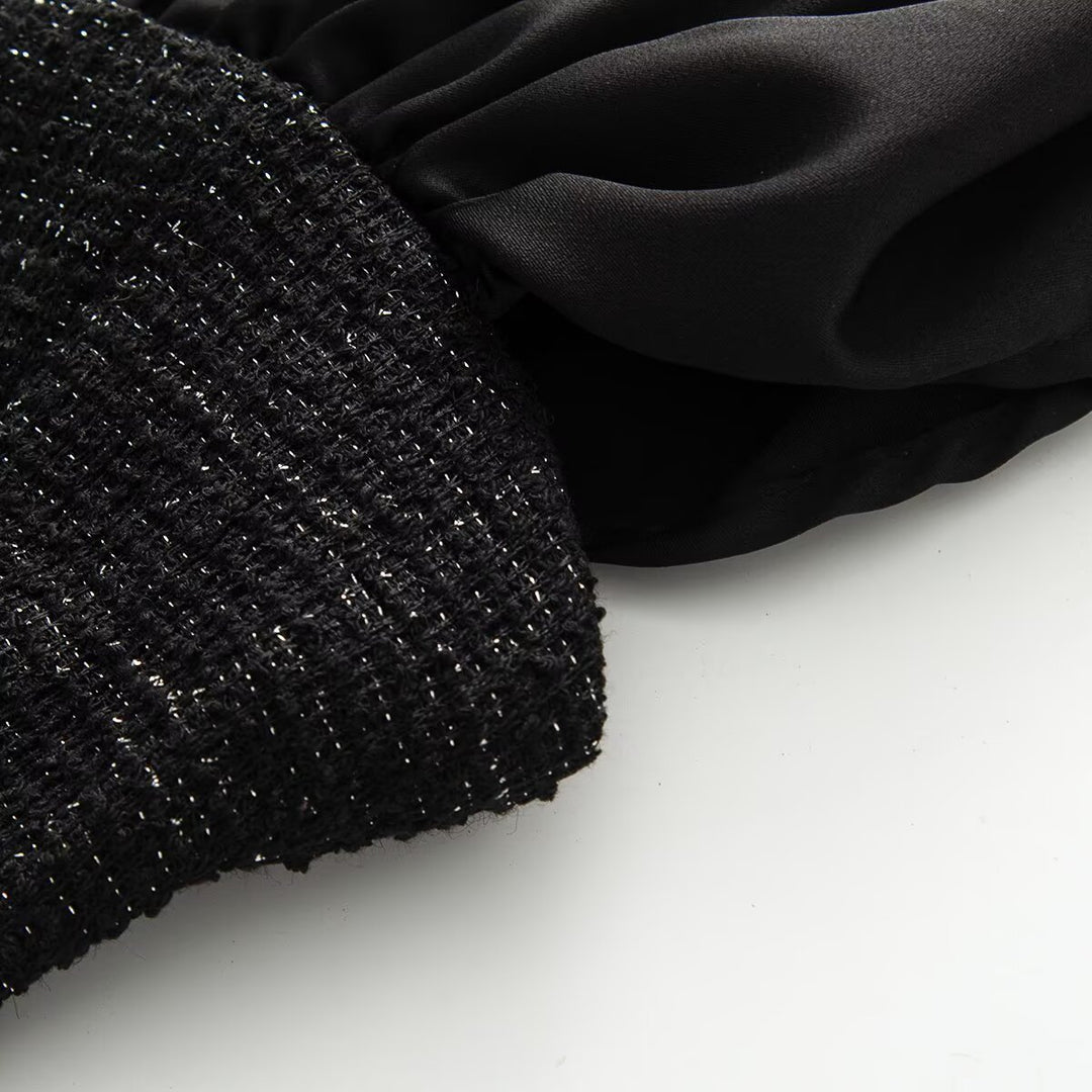 Damen Wickelbluse mit voluminösen Puffärmeln und dekorativen Knopfdetails Echo Archiv