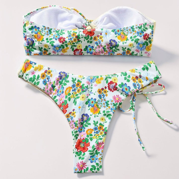 Damen Fröhlicher Blumendruck Bikini Echo Archiv