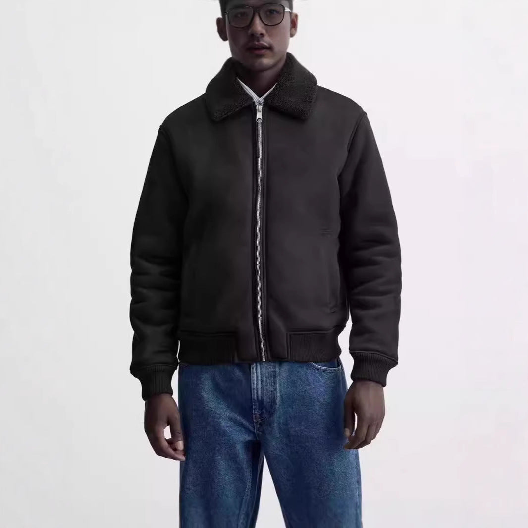 Herren Bomberjacke mit Teddykragen und Reißverschluss Echo Archiv
