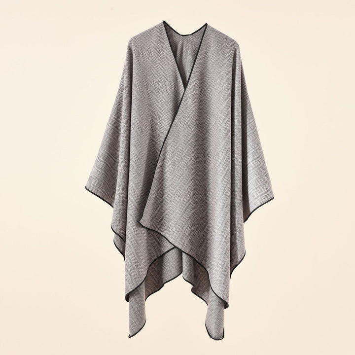 Damen Jacquard Poncho mit Paisley‑Muster – Avérine
