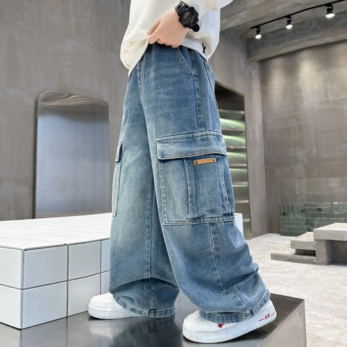 Unisex weite Cargo-Jeans mit tiefen Taschen Echo Archiv