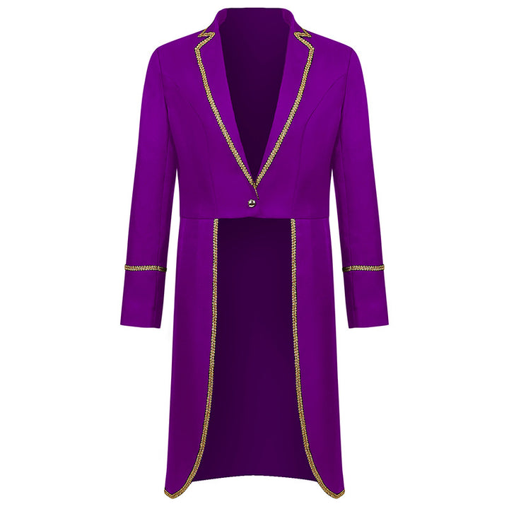 Damen nan langer taillierter Blazer-Mantel mit goldener Kettendetail und einreihigem Verschluss Echo Archiv