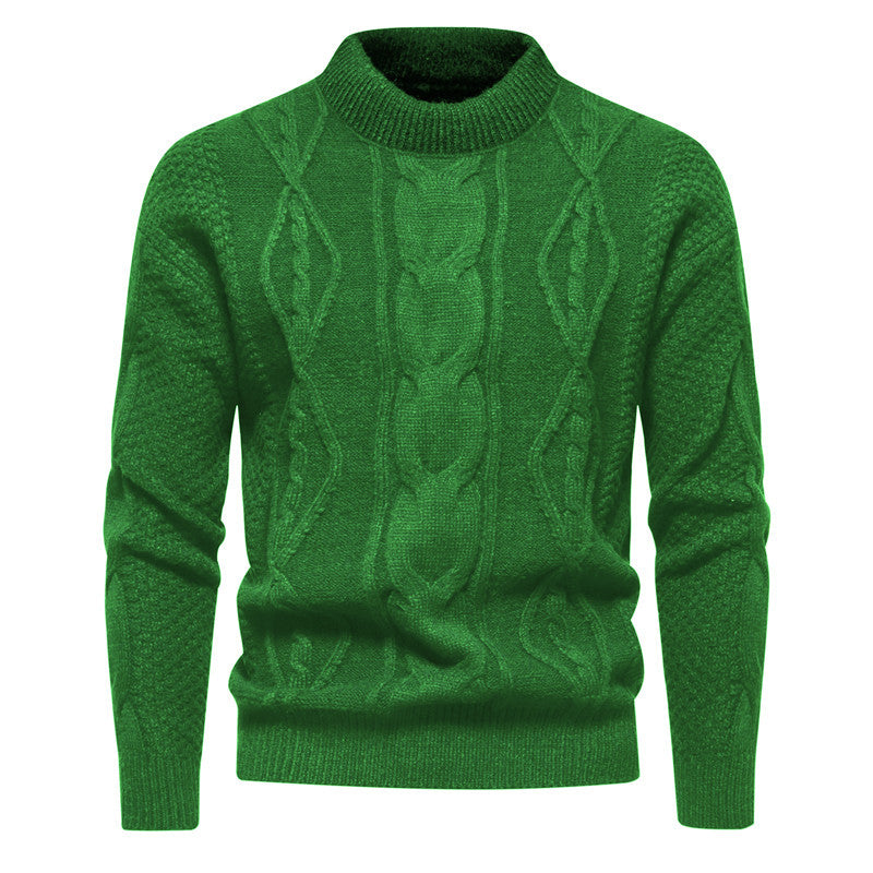 Herren Feinstrick-Pullover mit kurzem Stehkragen und Zopfstrickstruktur Echo Archiv