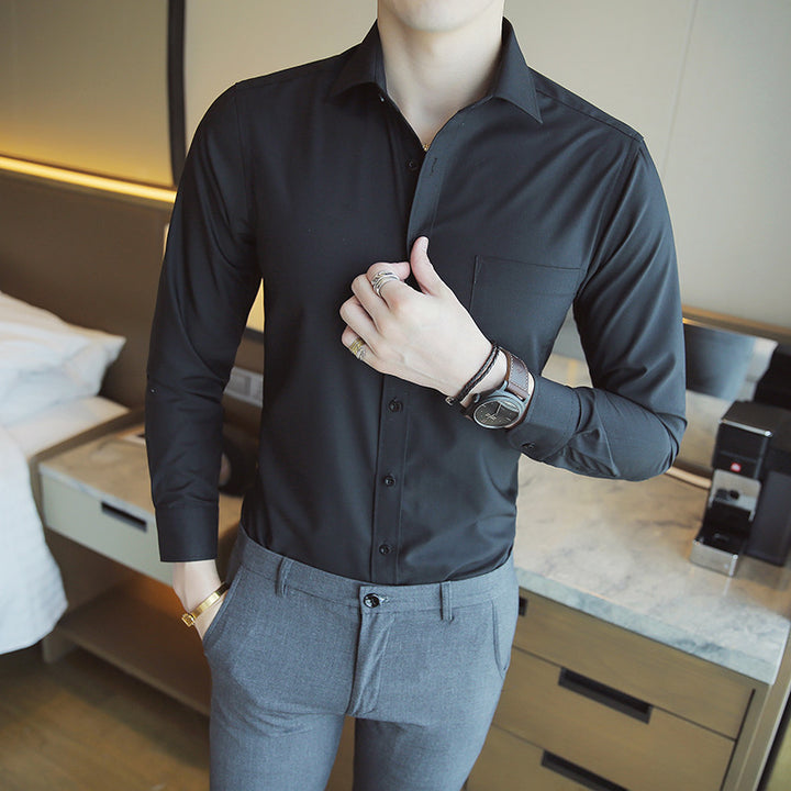 Herren elegantes Longsleeve-Hemd mit modernen Details und komfortablem Schnitt Echoarchiv