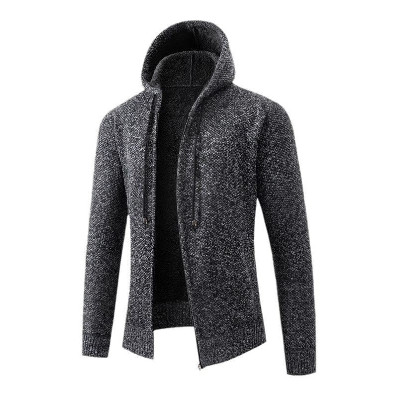 Herren kuschelige Fleecejacke mit Kapuze Echoarchiv
