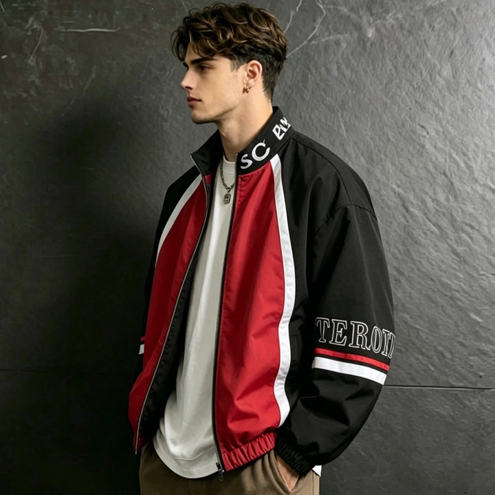 Herren Sportliche Übergangsjacke mit hohem Kragen und Reißverschluss Echo Archiv 1788241955