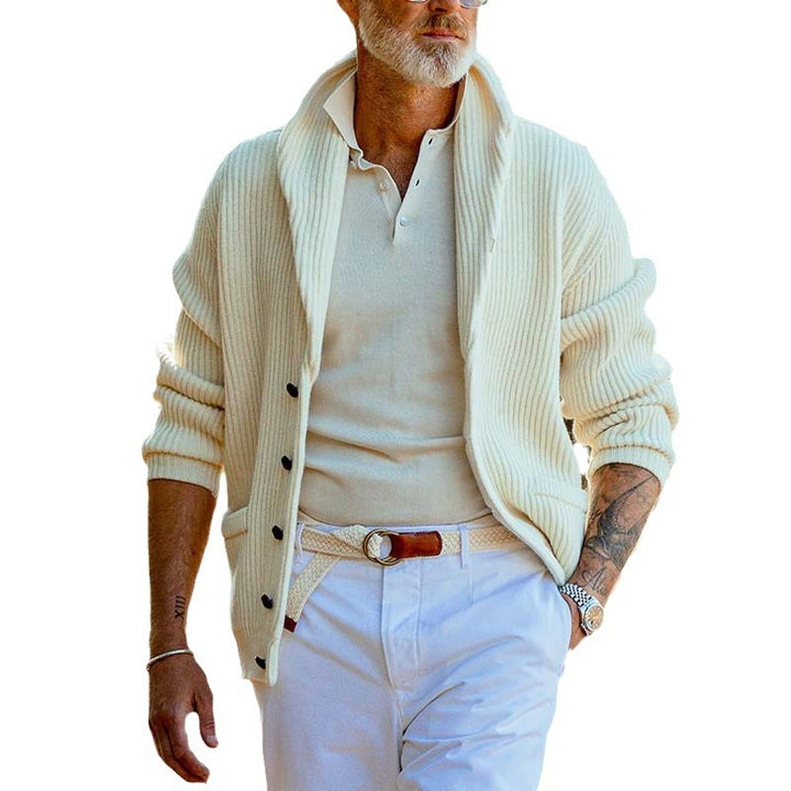 Herren gemütlicher Strickjacke mit stylischem Kragen Echoarchiv