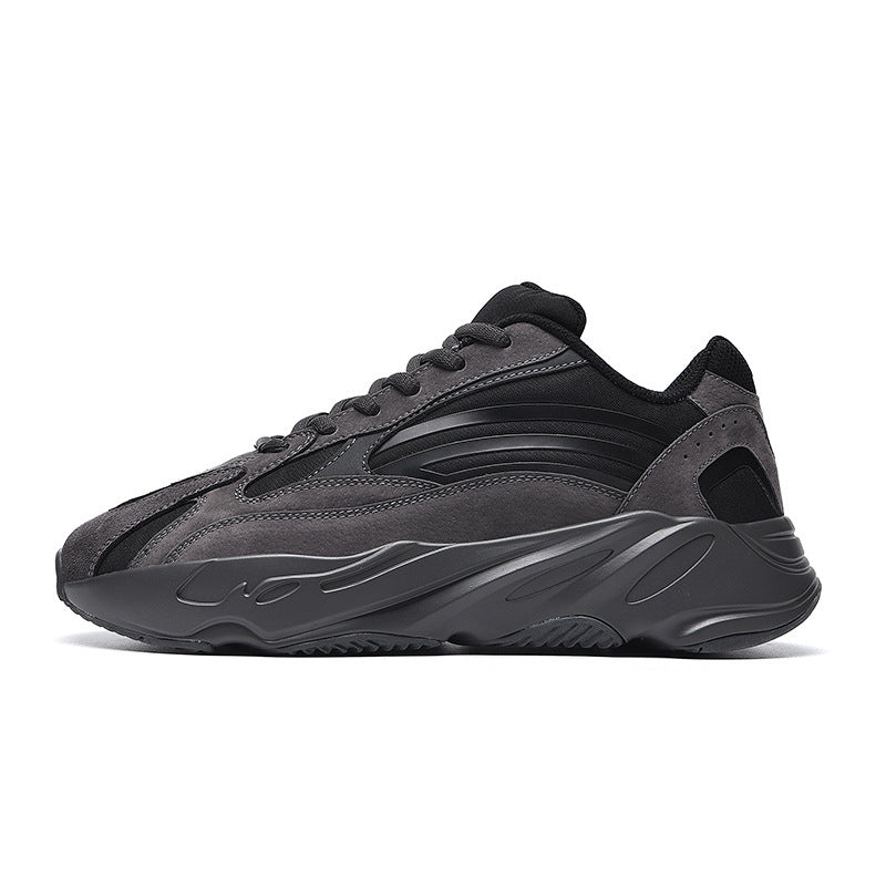 Herren Chunky-Dad-Sneaker im Retro-Running-Design mit profiliertem Wellen-Sohlenaufbau und atmungsaktivem Mesh-Suede-Obermaterial – Norré