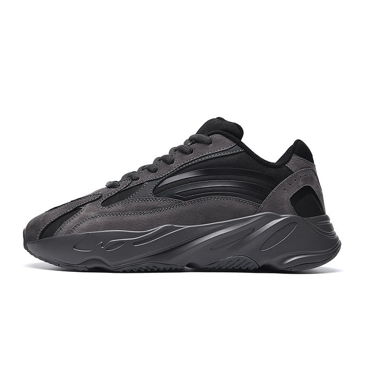 Herren Chunky-Dad-Sneaker im Retro-Running-Design mit profiliertem Wellen-Sohlenaufbau und atmungsaktivem Mesh-Suede-Obermaterial – Norré