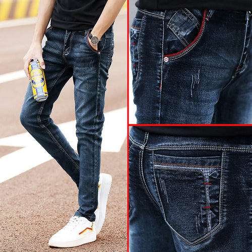 Herren Slim-Fit Jeans mit modischen Destroyed-Details Echoarchiv