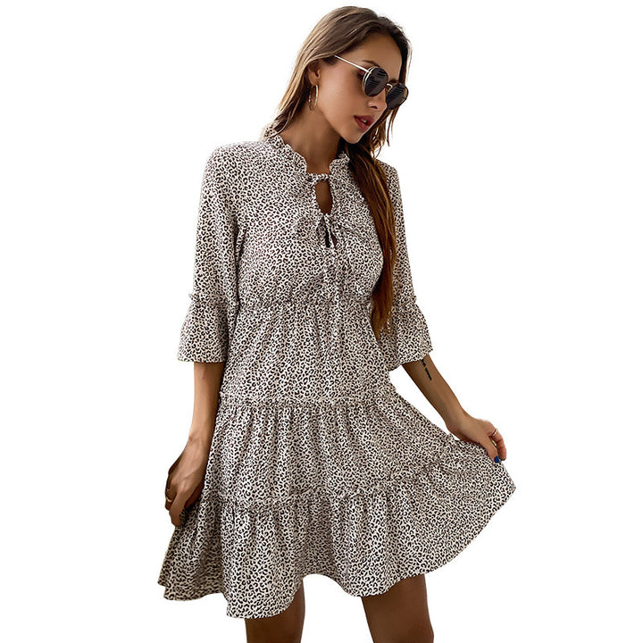 Damen Verspieltes Leo-Muster Sommerkleid Echo Archiv