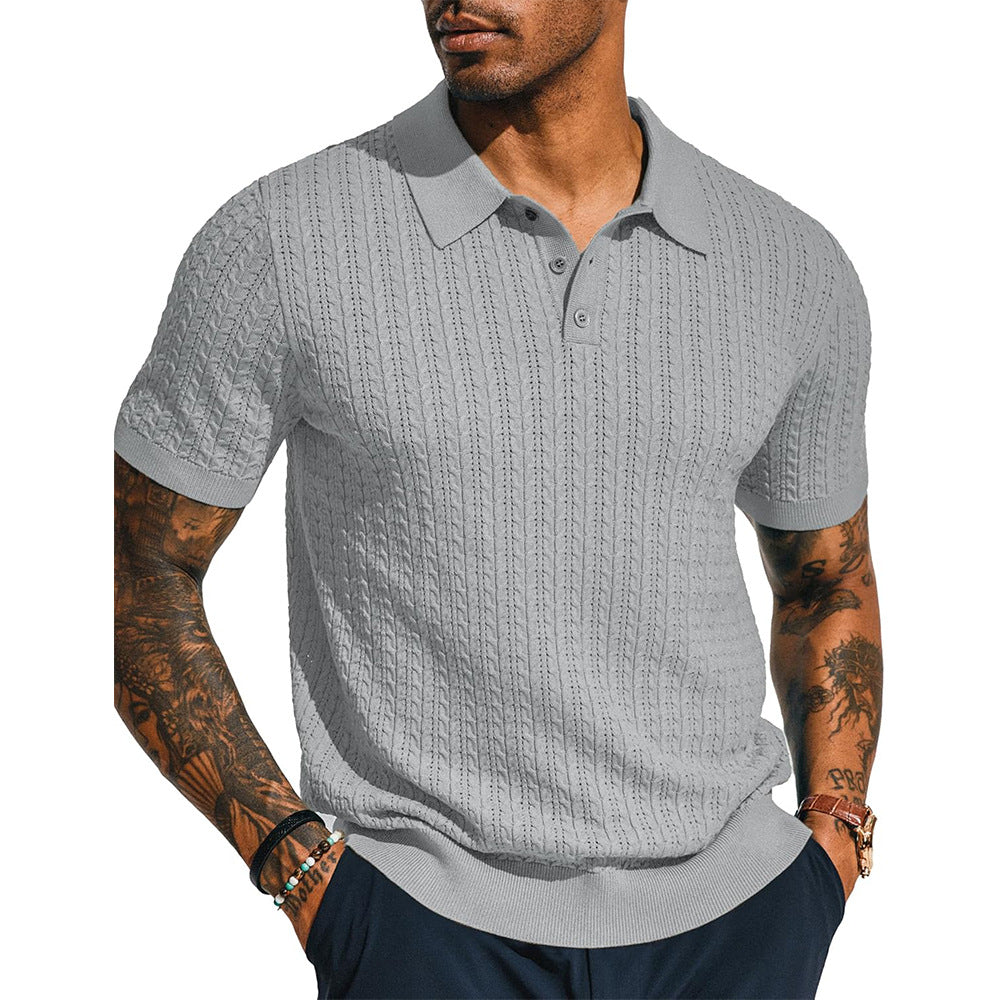 Herren Poloshirt mit strukturiertem Design und Kurzarm Echoarchiv