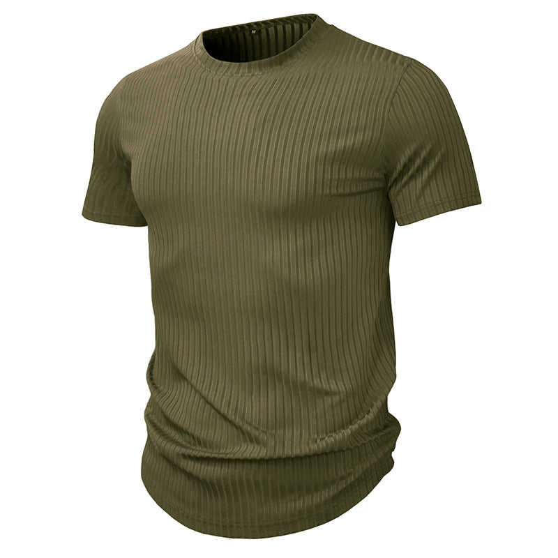 Herren kurzärmliges Rippenshirt mit atmungsaktiver Struktur Echoarchiv