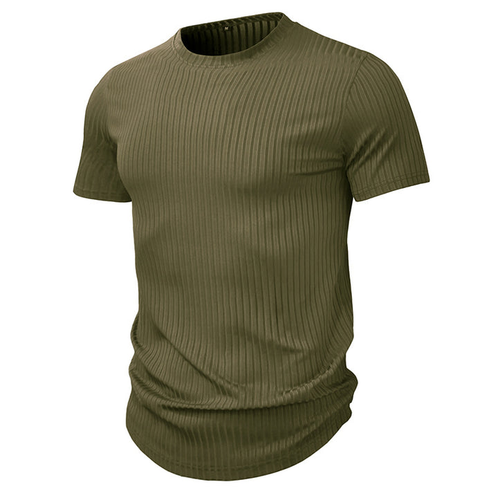 Herren kurzärmliges Rippenshirt mit atmungsaktiver Struktur Echoarchiv