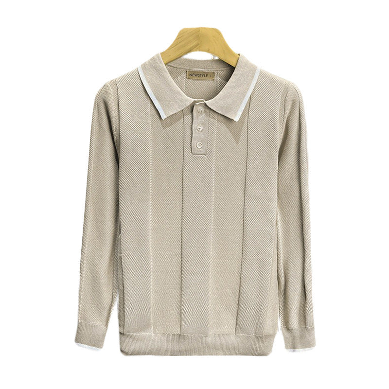 Herren trendiges Langarm-Polo Echo Archiv