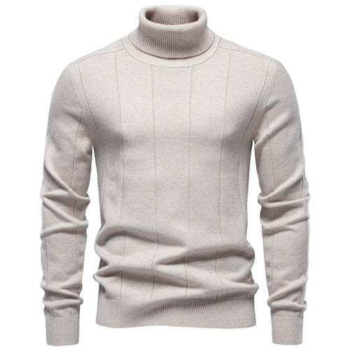 Herren Rollkragenpullover aus hochwertigem Feinstrick mit vertikaler Strukturnaht Echoarchiv