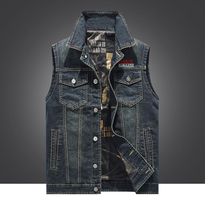 Herren Denim-Weste mit praktischen Taschen und robustem Design Echoarchiv