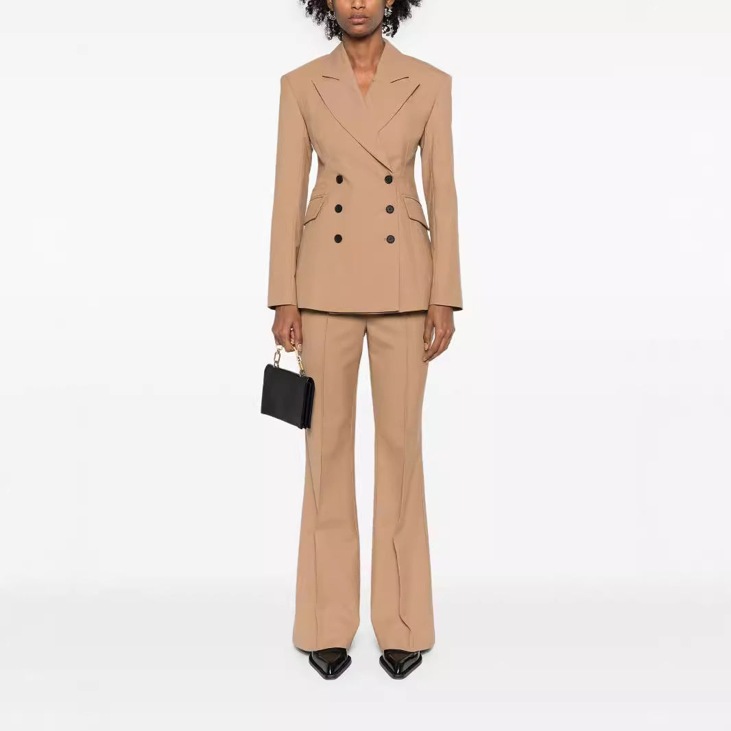 Damen Hochtaillierte ausgestellte Wollmix‑Tailoring‑Hose mit Bügelfalte Echoarchiv
