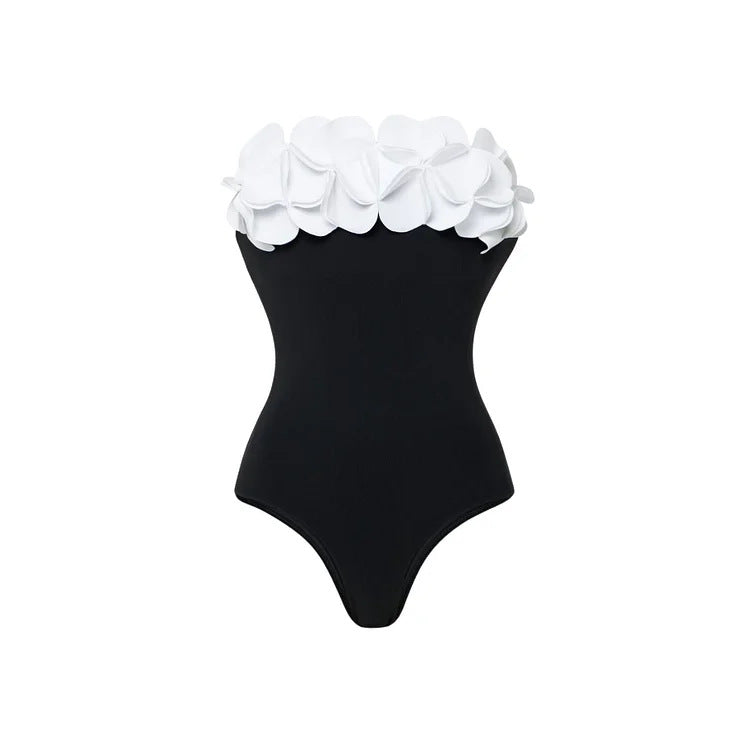 Damen Schwimmanzug mit floralem Oberteil und eleganter Maxi-Rock Echo Archiv