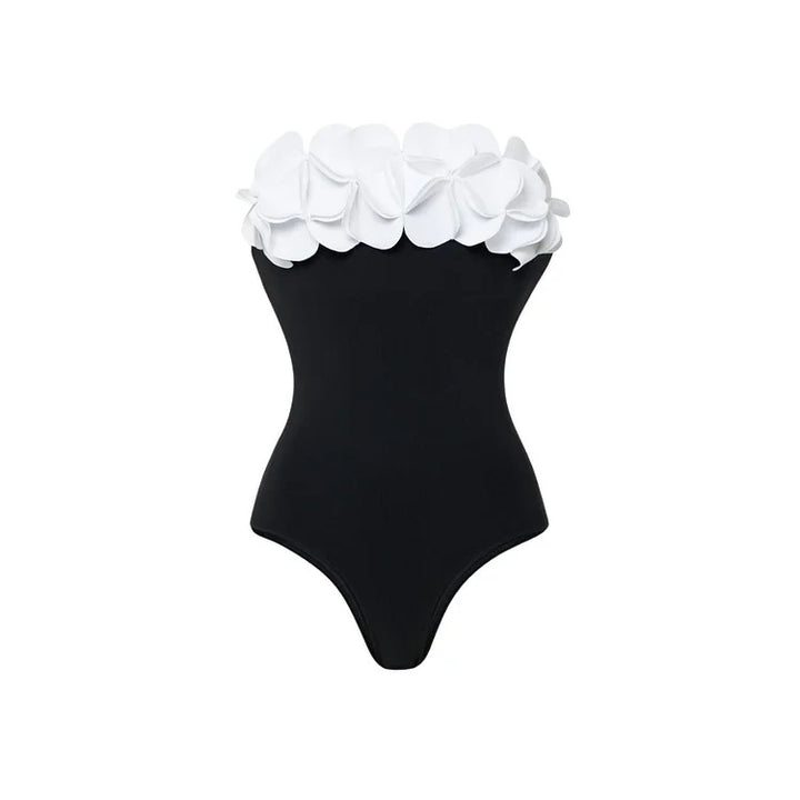 Damen Schwimmanzug mit floralem Oberteil und eleganter Maxi-Rock Echo Archiv
