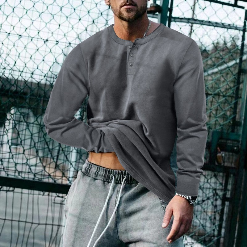 Herren Longsleeve Henley aus leichter Baumwollmischung Echoarchiv