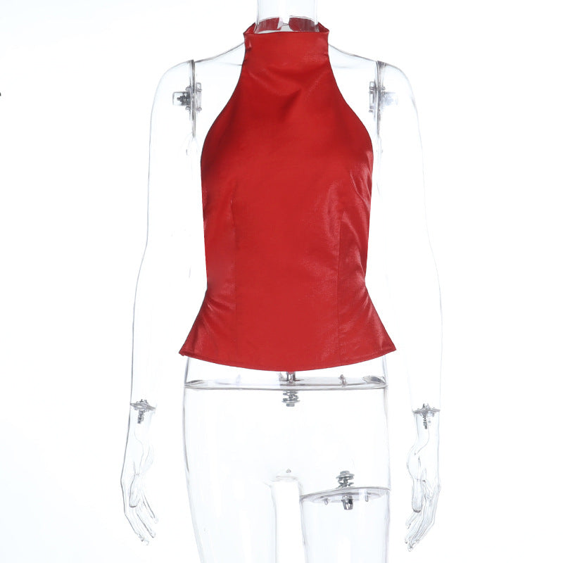 Damen modernes Crop-Top mit Stehkragen und seitlichen Cut-Outs Echo Archiv