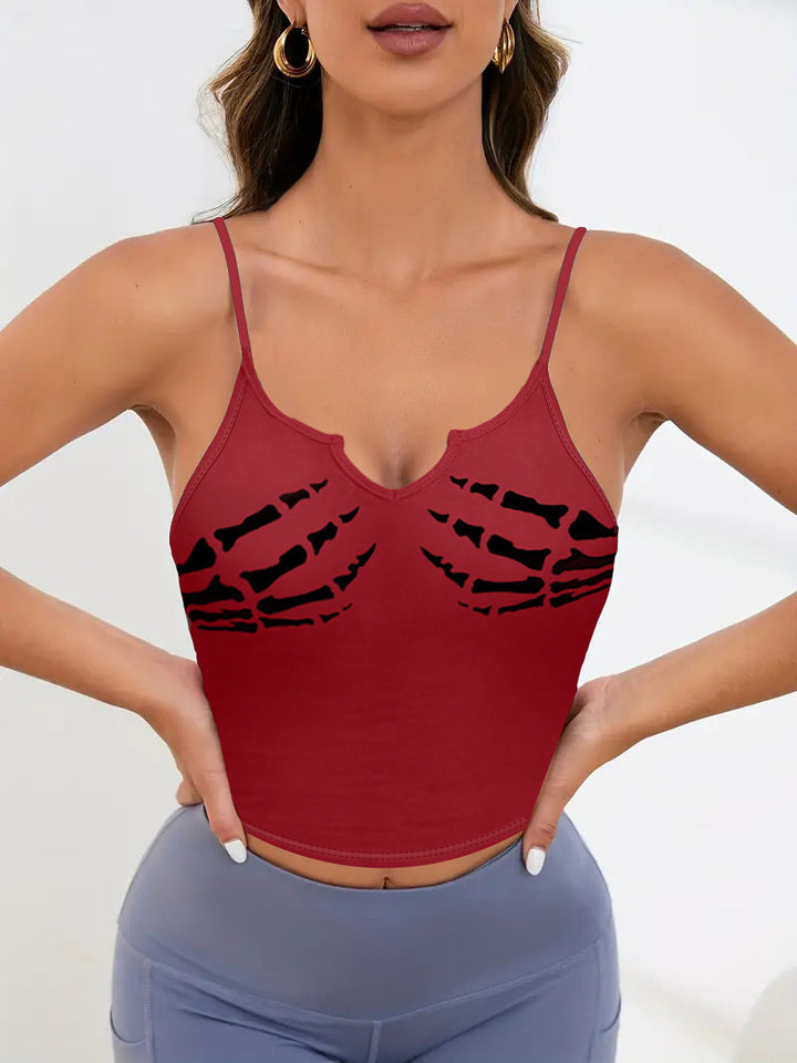 Damen Sportliches Crop-Top mit kreativem Skelett-Design Echo Archiv