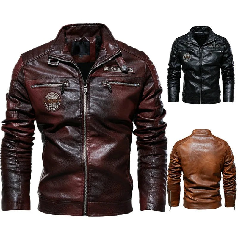 Herren Modische Bikerjacke aus Leder Echo Archiv