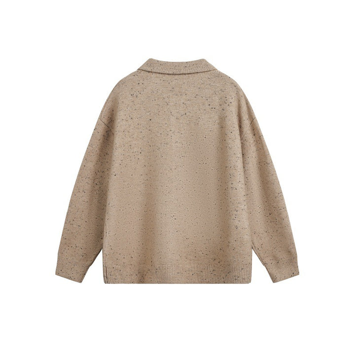 Damen Oversize-Polo-Pullover aus Mélange-Feinstrick mit Polokragen und Knopfleiste Echoarchiv
