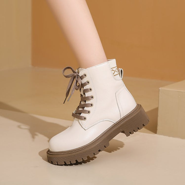 Damen Gefütterte Chunky-Lug-Ankleboots mit Schnürung und profilierter Gummisohle Echo Archiv